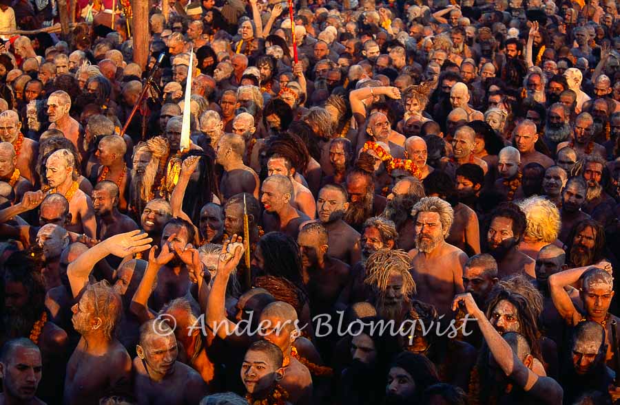  Sadhus going to the sangam 